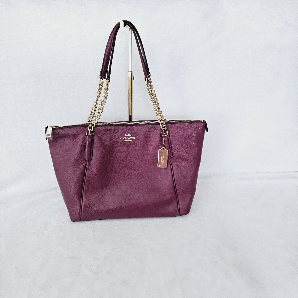Coach AVA Dark Berry Chain Tote
